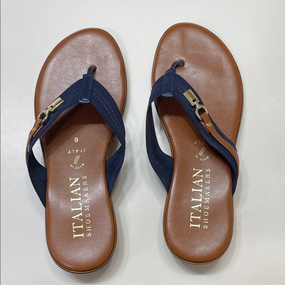 Italian Shoemakers Navy and Brown Sandals